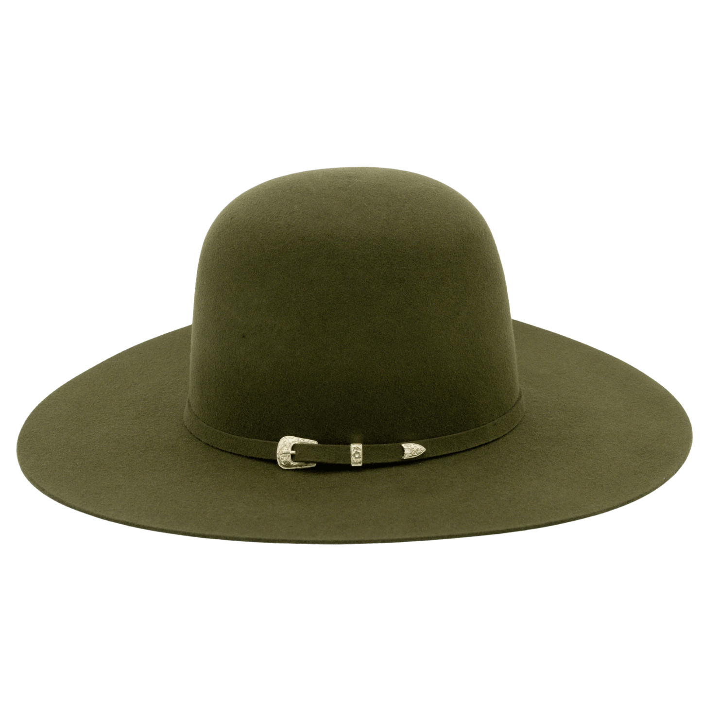 Open Crown Hat Olive Green