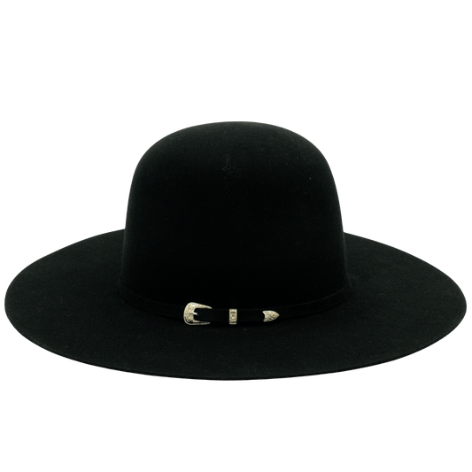 Open Crown Hat Black